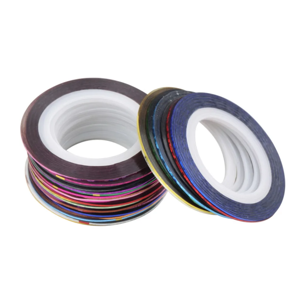 Silver Rolls Striping Tape Line Nail Art Decoration Sticker Kkcenterhk 15 Colours Mixed Self Adhesive Striping Tape Nail Art Metallic Yarn Decoration Manicure Wholes