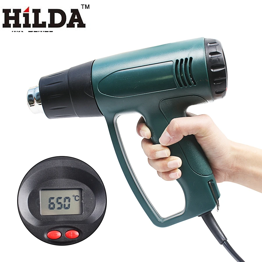 HILDA 220 V EU Plug Industrial 2000 W электрический тепловой пистолет терморегулятор Термоусадочные Упаковочные нагревательный элемент для электрических