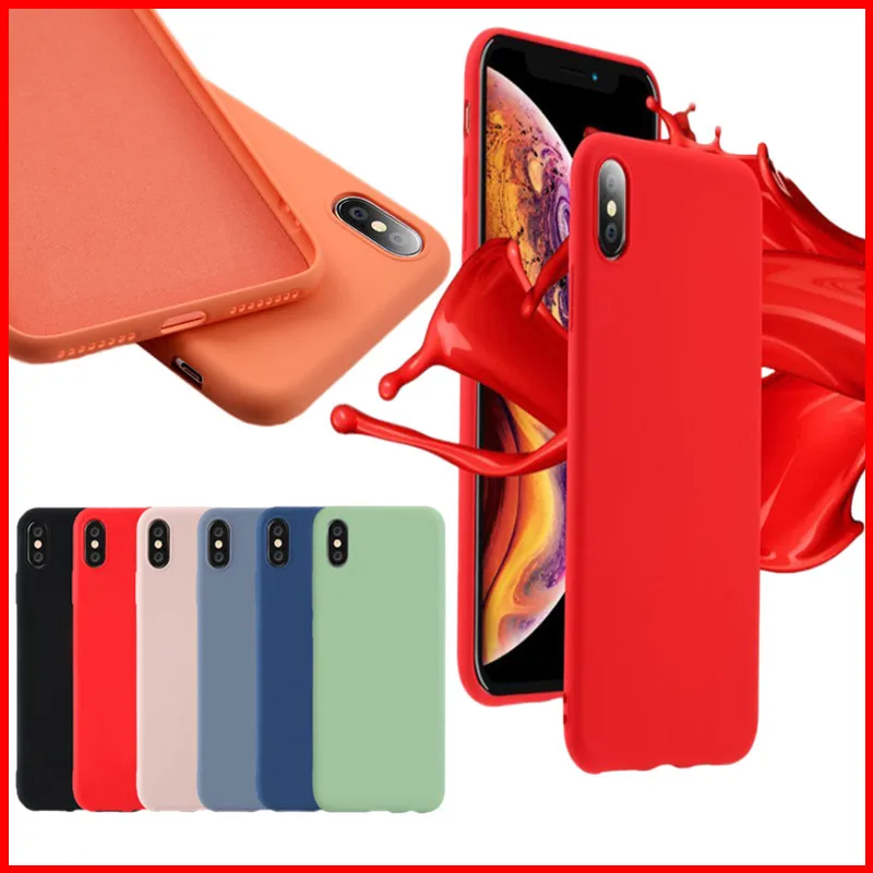 Сплошной цвет силиконовый защитный чехол для Iphone 6 6S 7 8 Plus Apple 10 X XS MAX телефон все