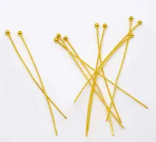 DoreenBeads 300 PCs da cor do Ouro Bola de Cabeça Pinos 0.5x50mm(24 gauge)