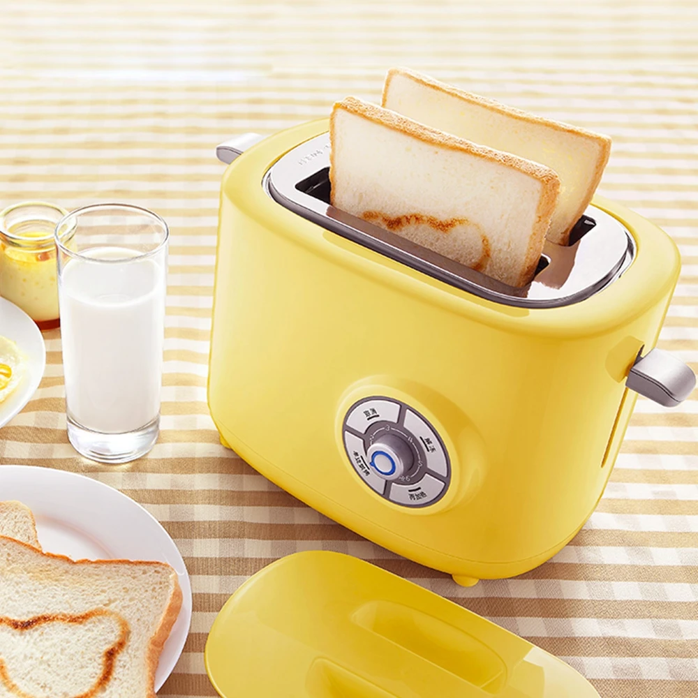 DMWD 220V 680W 6 Gear Fast Heating Bread Toaster 2 Capacity Slices Mini Automatic Toaster Oven Household Breakfast Maker
