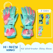 Honeyking лыжные перчатки Детские теплые зимние водонепроницаемые перчатки для катания на лыжах, сноуборда, снегоходы, мотоциклетные уличные перчатки для мальчиков и девочек