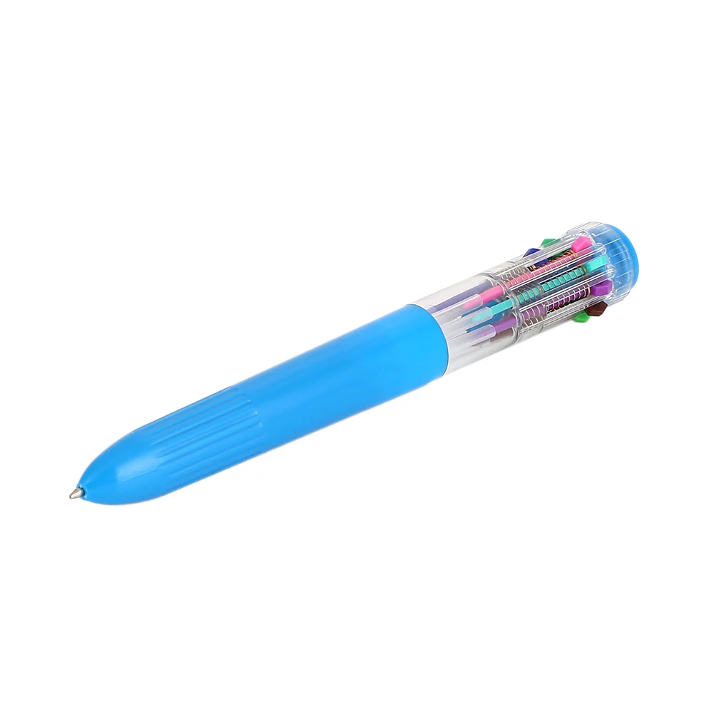 Sky blue shell Роликовая Шариковая ручка Шариковая 10 цветов случайный канцелярский инструмент для письма детский подарок Креативный офисный маркер, рисование желфена школы - Цвет: Sky blue shell