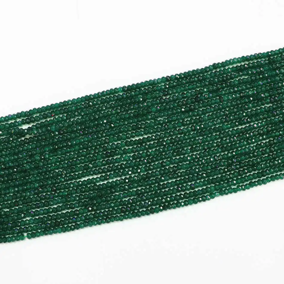 HOT dark green aventurine 2x4mm faceted abacus round loose diy jewelry beads 15″ B563