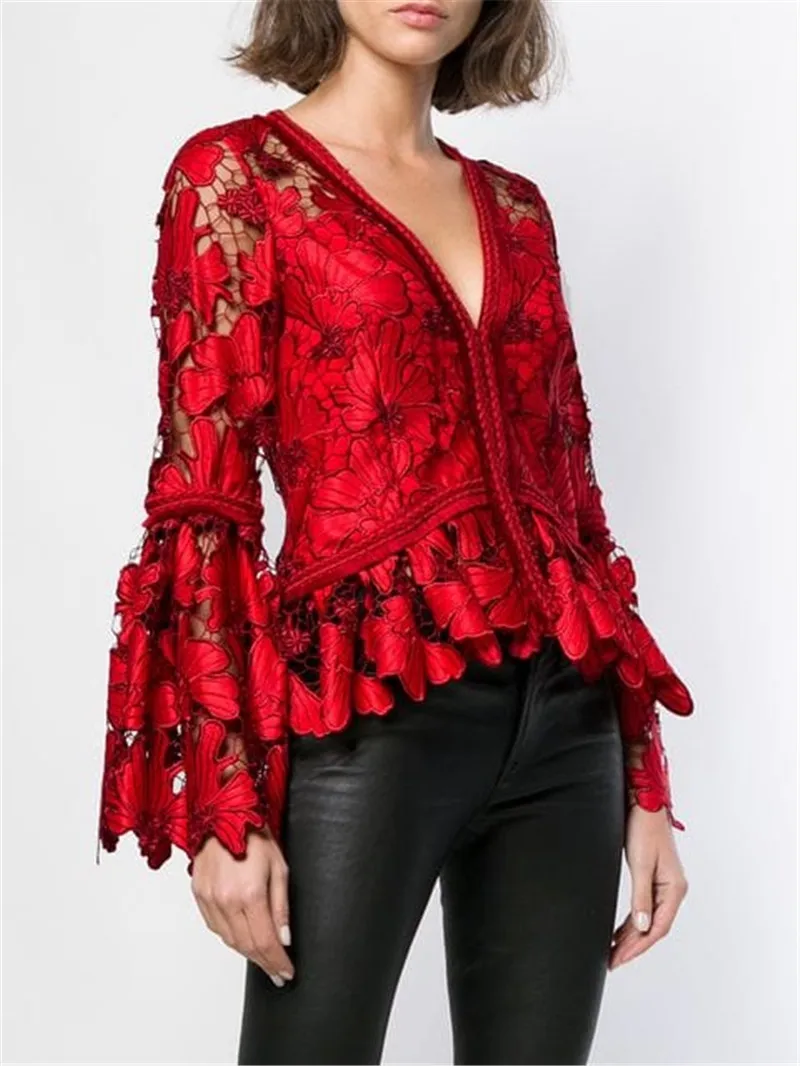2020 new arrive embroidery red lace 