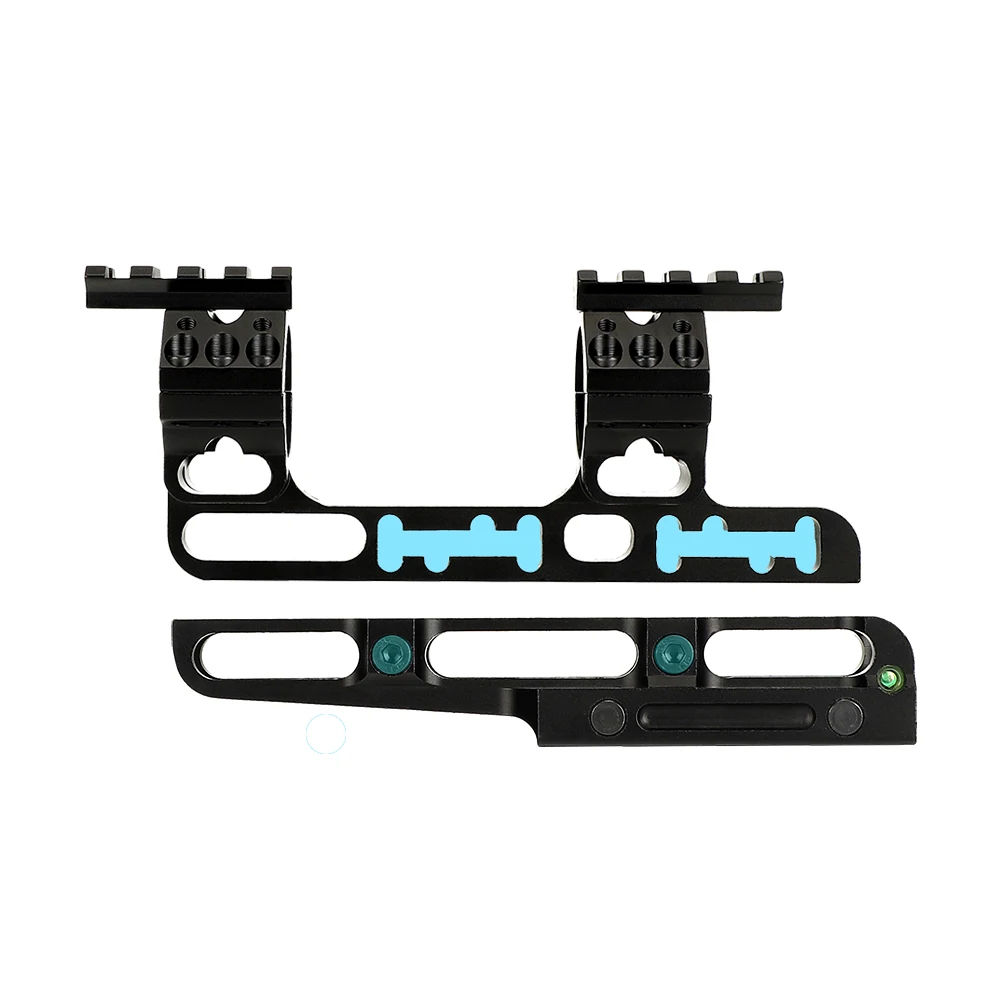 ohhunt Bi-direction 25.4mm 30mm Offset Adjustable Mount Hunting Rifle Scopes Rings with Bubble Level Top Picatinny Weaver Rail (9)