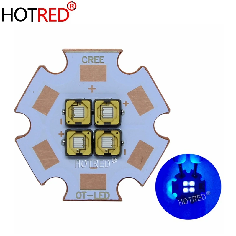 10W12W Светодиодный УФ 365Nm 370nm 3,7 V/7/14 V Epistar Сеул Ультрафиолетовый 4 чипов высокой Мощность светодиодный светильник фиолетовый диод излучатель