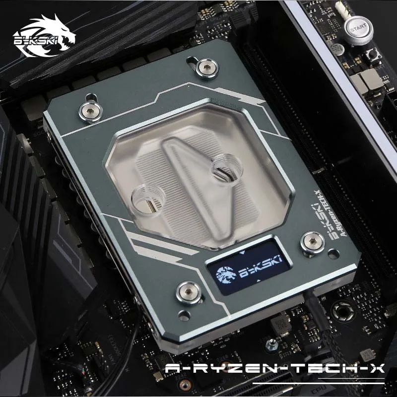  Bykski CPU Wasser Block für AMD AM3/AM4 + X399 Digital display thermometer RGB (12 V) /RBW (5 V)/No