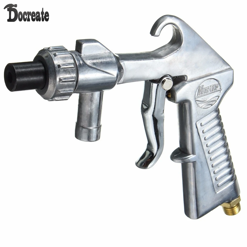 Industrial Spray gun Air Sandblaster Kit Sand Blaster Grit Blasting with 3 Ceramic Steel Nozzles