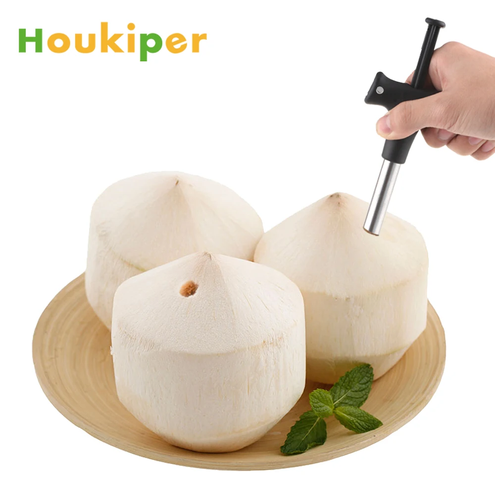 Houkiper Coconut Opener Tool Stainless Steel Coco Drill Coconut Knife