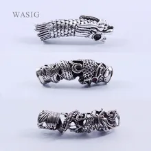 3 шт., тибетский серебряный дракон, волосы, плетение из бисера, страшный дредлок, трубчатый бисер, кольцо, манжета для плетения, наращивание волос