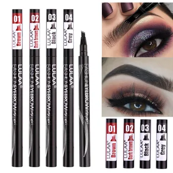 

4 Colors Microblading Eyebrow Tattoo Pen 4 Head Fine Sketch Liquid Eyebrow Pen Waterproof Tattoo Eye Brow Pencil Black Brown