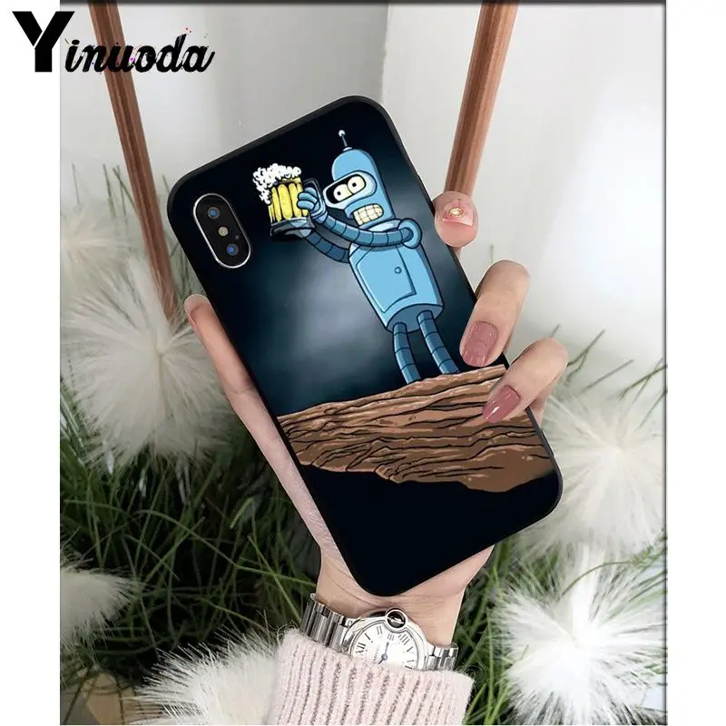 Yinuoda Futurama Bender ТПУ Мягкий силиконовый чехол для телефона чехол для Apple iPhone 8 7 6 6S Plus X XS MAX 5 5S SE XR Чехол для мобильного телефона s