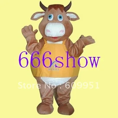 

Adult sizes Lovely Brown Milk Cow Mascot Costume Cartoon Fancy sexy Halloween Dress kids party mascot costume Free shipping