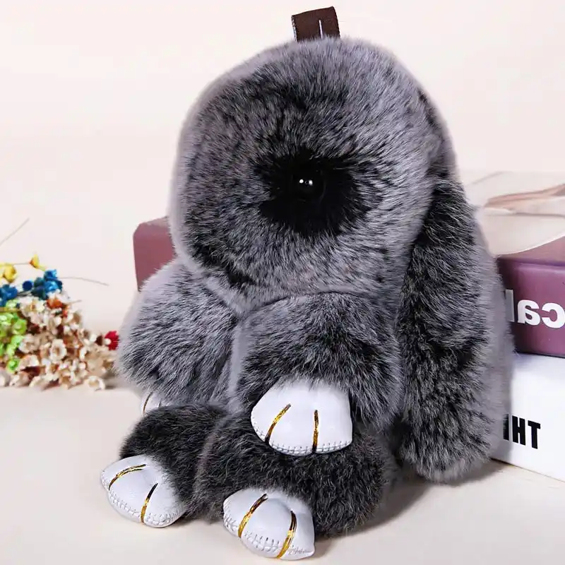 fluffy bunny keychain