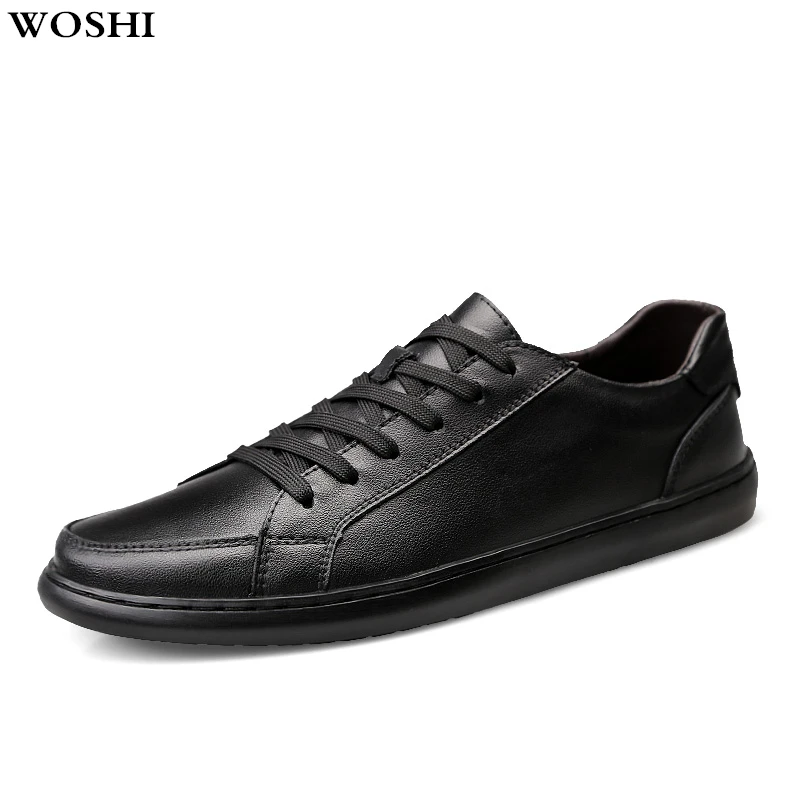 

fashion Casual Shoes Men genuine leather 2019 Breathable loafers lace up outdoor summer Shoes Man Soft Comfortable Men Shoes L5