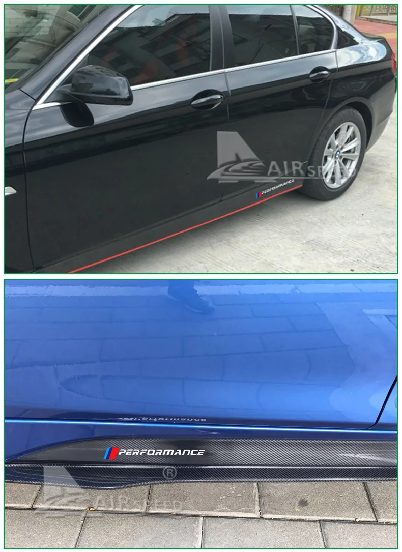 M Performance Side Skirt 5D CARBON FIBER Sticker For BMW E90 E60 F10 E86 Z4 M3