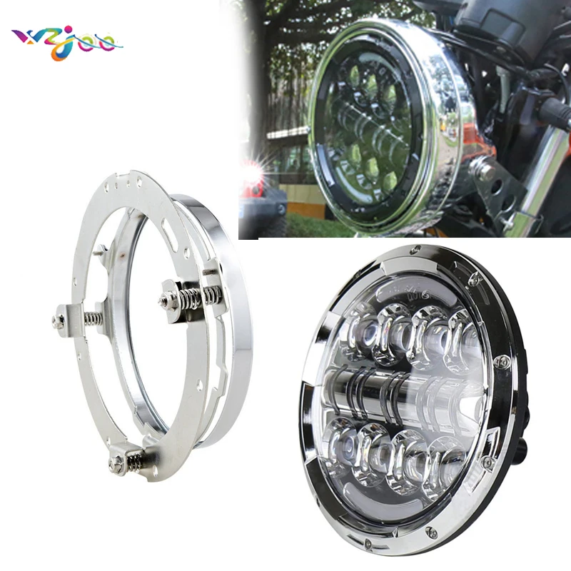 

1set 7" LED Headlight with Halo Daytime Running Light With Mounting Bracket For Jeep JK VAZ 2121 Lada Niva 4x4 Motorcycle