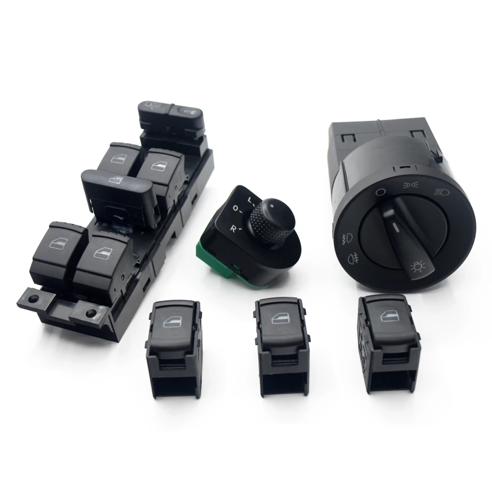 Free Shipping! Power Master Mirror Window Headlight Control Switch Button For Vw Jetta Golf Mk4