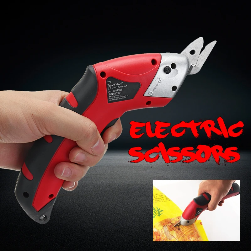 

100W Electric Scissors Tailors' Auto Cutter Cordless Chargeable Handheld 2 Blades House/Industry For Fabric Leather Cloth Sewing