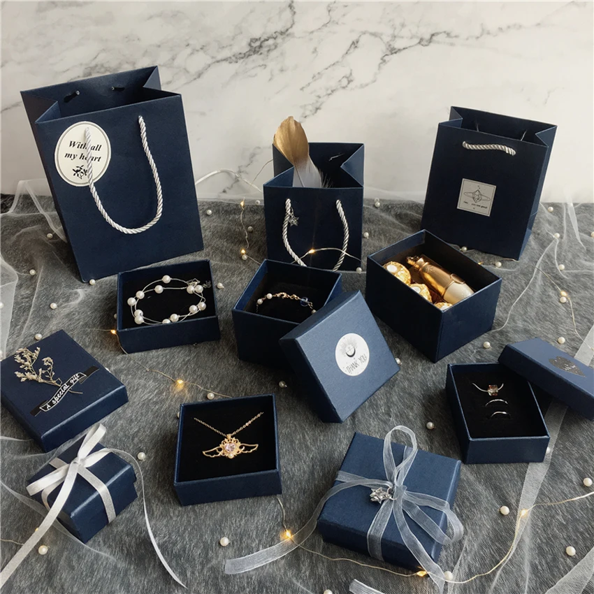 

10pcs/lot High Quality Blue Cardboard gift box Bracelet Bangle Jewelry Watch Box Present Holder Christmas Birthday Gift Box