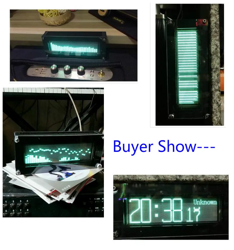 

GHXAMP WIFI VFD Music Spectrum Car Audio Speaker Amplifier Fluorescent Tube Display MP3 MP4 PC DIY App AUX Mic DC5V Clock