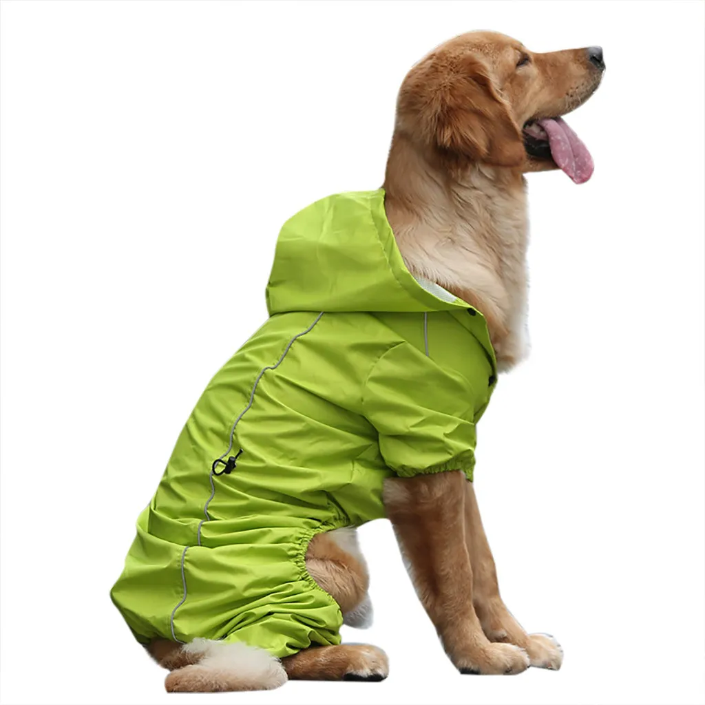 Летний открытый золотой ретривер с капюшоном ноги ПУ водонепроницаемый и непромокаемый Pet Плащ светоотражающий для маленьких и средних большие домашние собаки