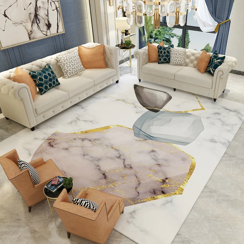 

European Imitation marble carpet plush non-slip livingroom floormat bedroom rug bathroom door mat custom made 2x3m carpet