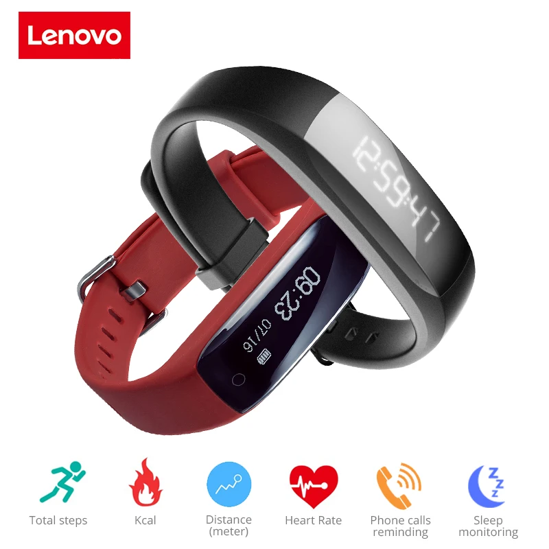 

In Stock! Original Lenovo HW01 Bluetooth 4.2 Smart Wristband Heart Rate Moniter Pedometer Sports Fitness Tracker for Android iOS