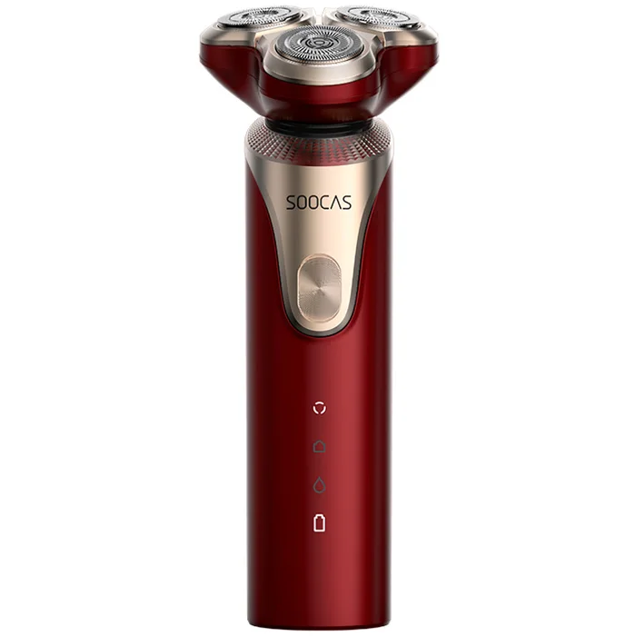 SOOCAS S3 электробритва для мужчин 3 режущие головки для сухого влажного бритья RazorWireless USB перезаряжаемая Водонепроницаемая бритва для 11 Mijia - Цвет: Firebrick