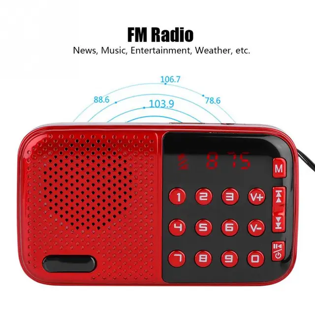 FM Radio U Disk/TF Music Mini USB Radio Speaker With 24-hour Standby