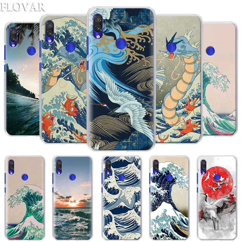 

Wave Art Japanese Green Illust Phone Case for Xiaomi Redmi 7 5 6 Pro Note 7 Pro 5 5A 6 Mi A1 A2 8 Lite 9 Case Coque