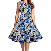 De las mujeres del verano estilo redbud estampado floral maxi vestidos o-cuello de la playa de long print dress casual gasa sin mangas dress