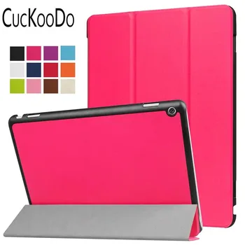 

CucKooDo 100Pcs/lot Ultra Slim Smart-shell Stand Cover Case with Auto Wake / Sleep for Huawei MediaPad M3 Lite 10.0 Inch Tablet