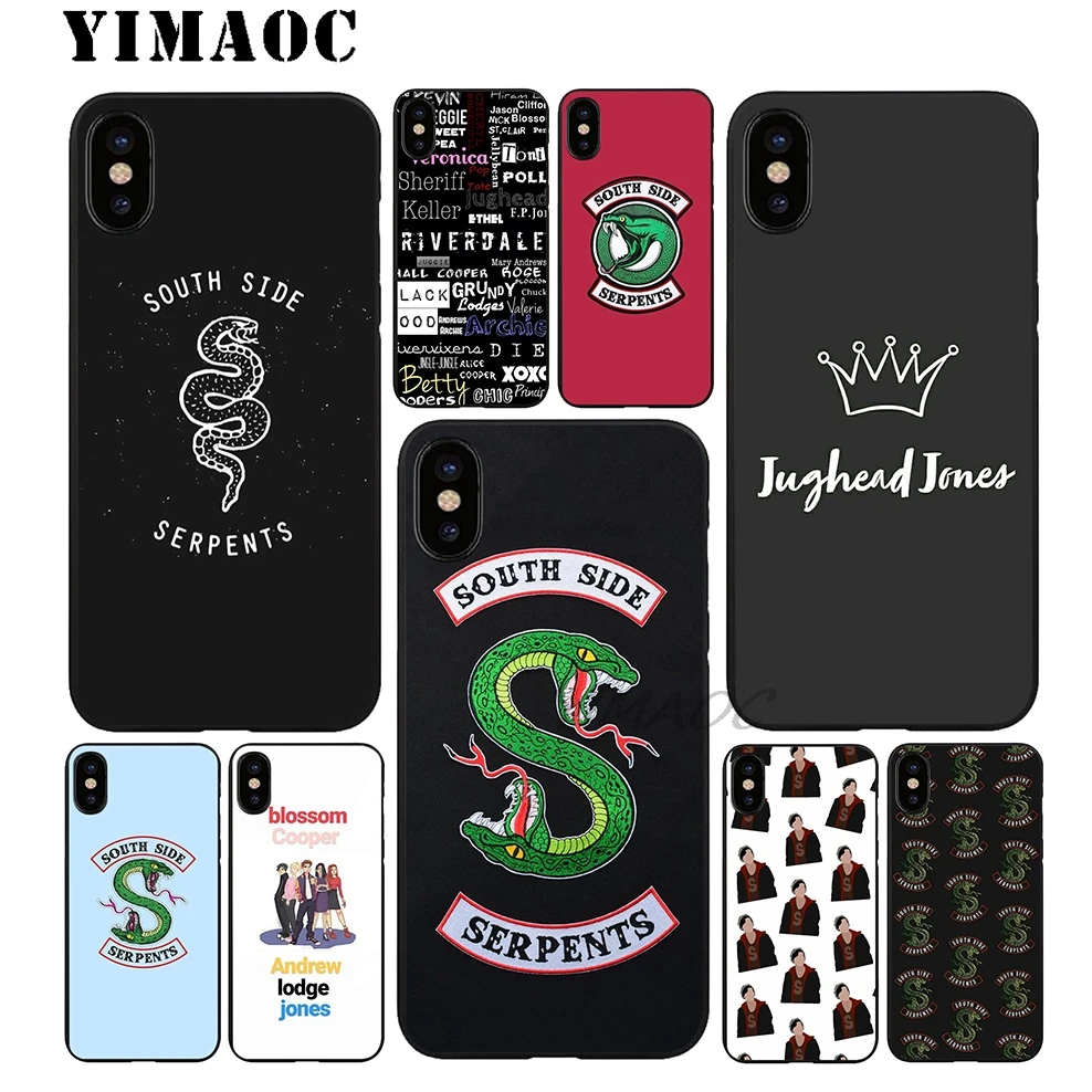 YIMAOC Southside Serpents RIVERDALE Soft TPU Black Silicone Case for iPhone X or 10 8 7 6 6S Plus 5 5S SE Xr Xs Max |