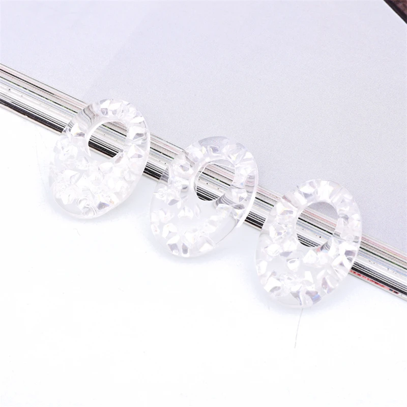 

4pcs Hollow Oval Earrings Ring Resin Setting Findings Diy Women Charms Cabochon Brooch Patch Jewelry Accessory Making F33