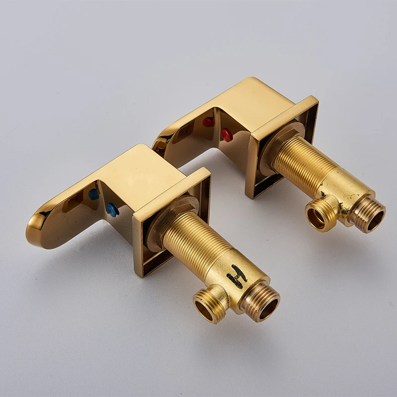 Golden Brass Switch Valve For Basin Faucet Shower Mixer Bathtub Set Control Valvein Faucet