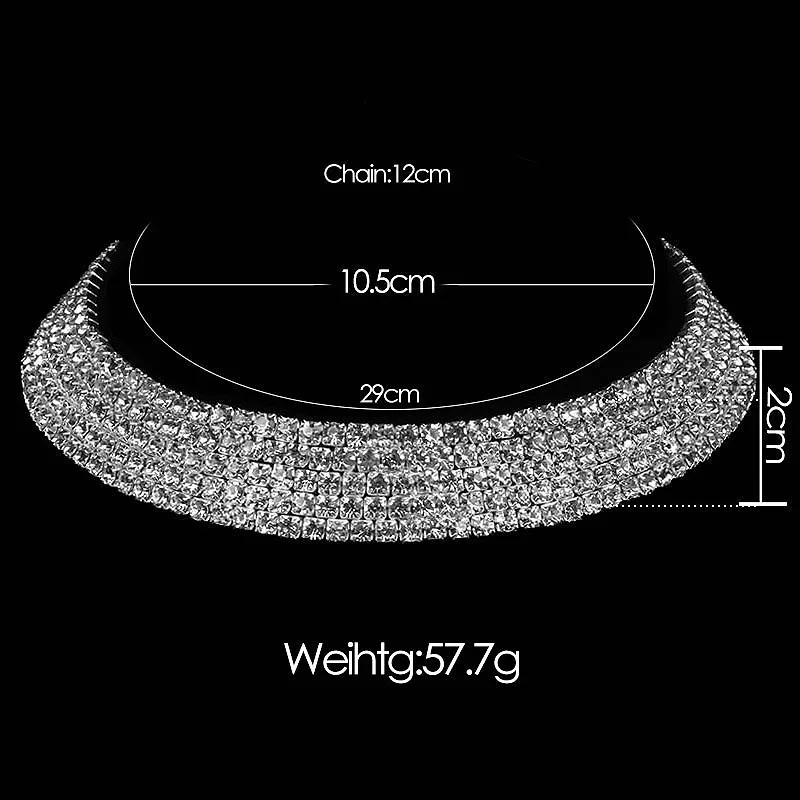 TREAZY, женские Стразы, серебрянное колье, чокер, цветные, свадебные, вечерние, хрустальные, воротник, колье, цепочка, ожерелье, ювелирное изделие