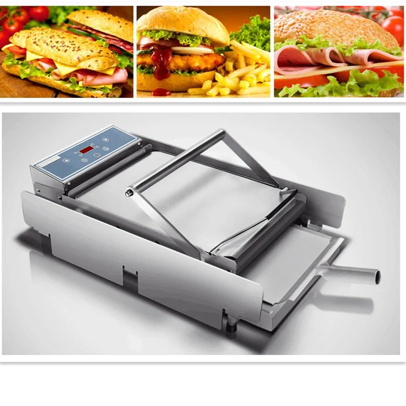 

220V Commercial Baked Hamburger Machine NC Control Toaster Double Hamburger Maker Machine Burger Buns Toaster For Burger Shop
