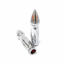 Шипованные поворотники бар концы хром ручной руль ручки хромированные ручки подходит для крейсеров Чопперы Suzuki Kawasak