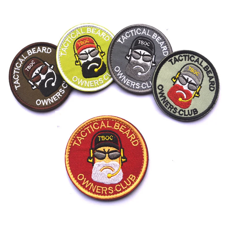 

Tactical Beard Tactical Morale Patch Funny & Awesome Military Combat Badge Embroidered Applique For Jackets Jeans Backpack Hat