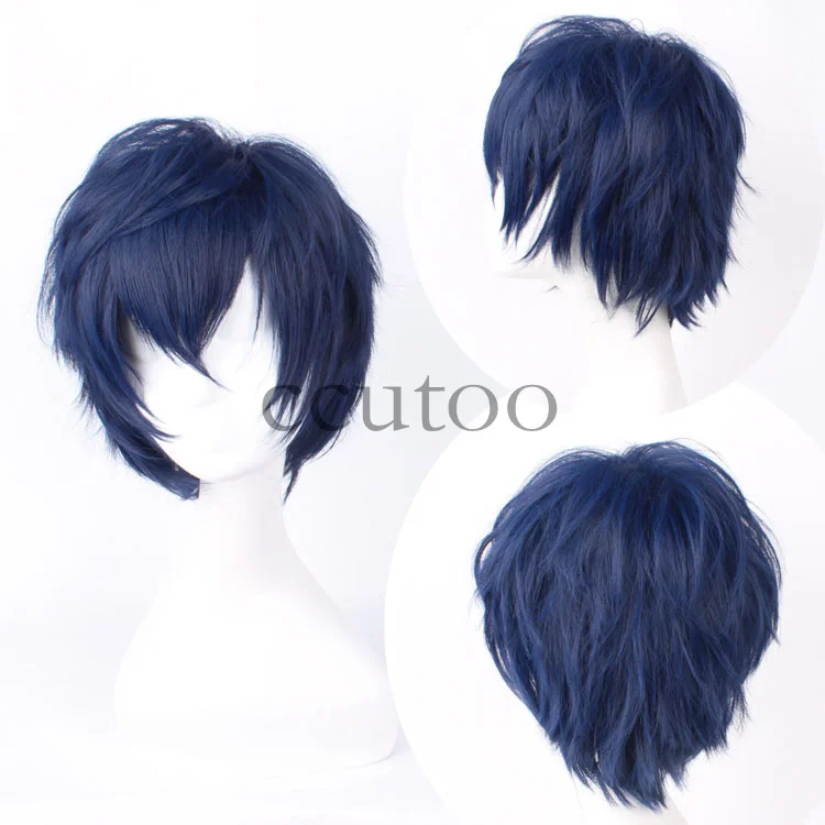 Ccutoo 1" куроко Tetsuya синий короткий пушистый лохматый слоистых теплостойкость Волокно Синтетические волосы Косплэй парик - Цвет: Жук