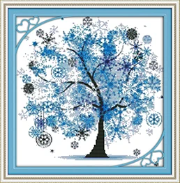 NKF Happy Tree наборы для вышивки крестиком DIY ручной работы Ремесленная живопись Рукоделие Набор для вышивки набор для поперечной сшивки для домашнего декора - Цвет: Happy tree 4