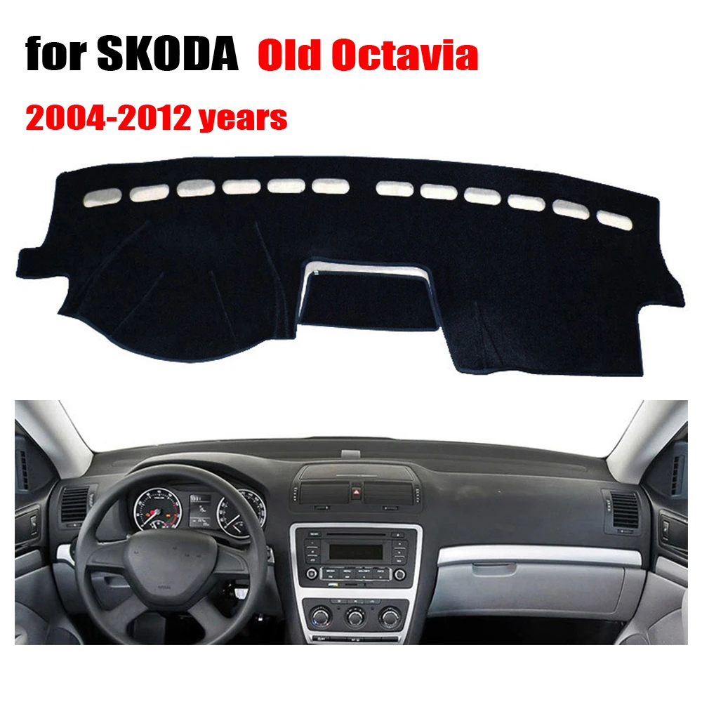 Автомобильные чехлы на приборную панель, коврик для SKODA Old Octavia 2004 до 2012 с левым приводом, коврик для приборной панели, аксессуары для приборной панели