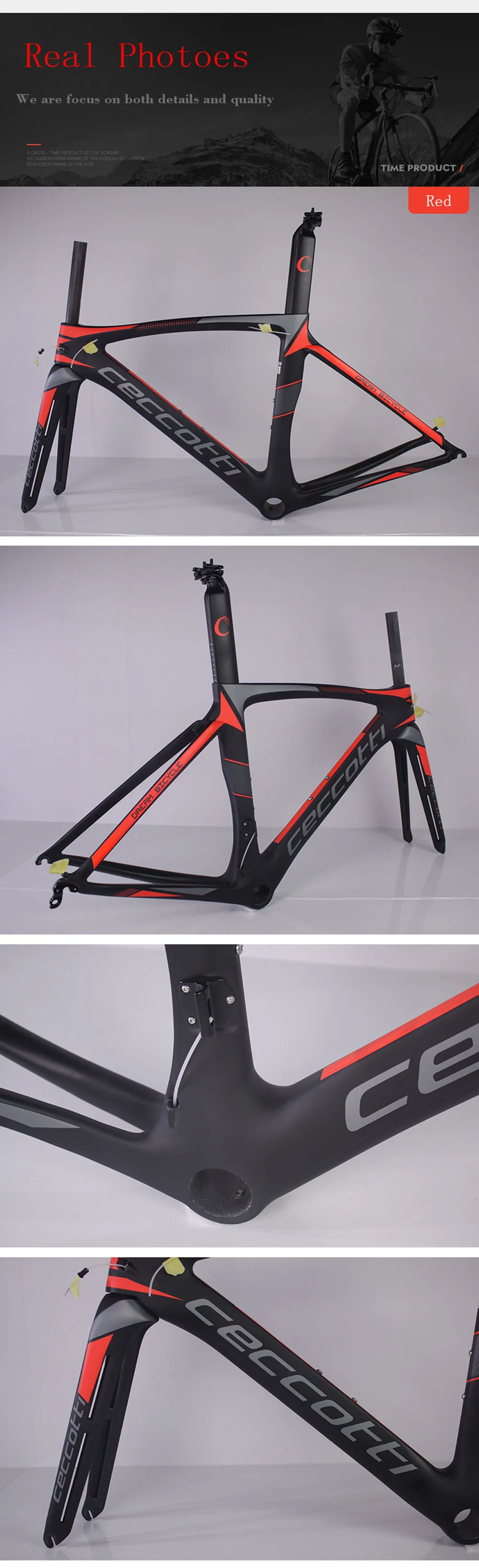 Sale 2018 carbon road frame T1000 new arrive Ceccotti brand carbon racing bike frame with bike parts 6