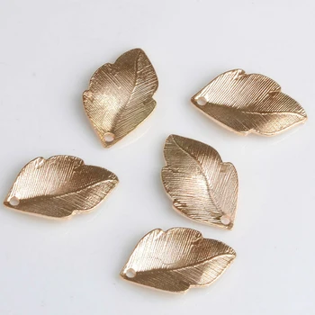 

100PCS/lot 2.4x1.9cm Wholesale Jewelry Accessories leaf shape alloy charm KCgold color for jewelry DIY making