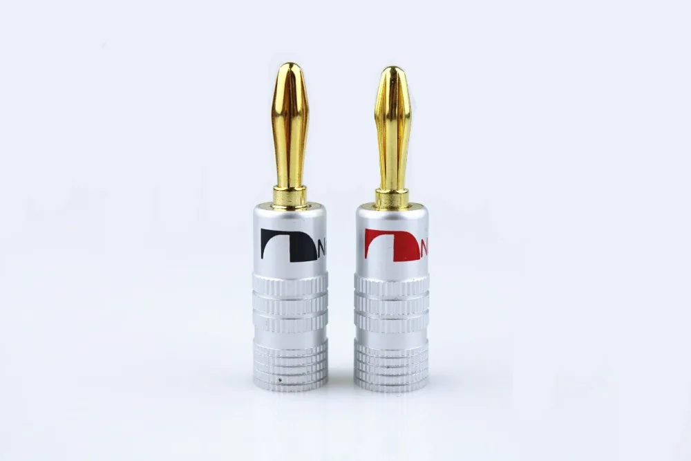 

2pcs Pure copper sound box, Gold Plated Banana Plug, 4MM speaker line, hair burning level sound box, free soldering