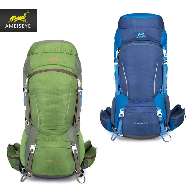 

AMEISEYE Water-resistant Backpack Backpacking Trekking Bag Lightweight Travel Mountaineering Rucksacks 70L