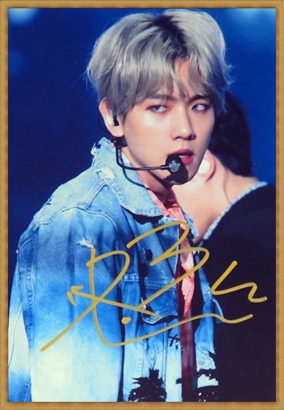 Hand signed EXO baekhyun Baek Hyun фото с автографом 6 дюймов 02022018f