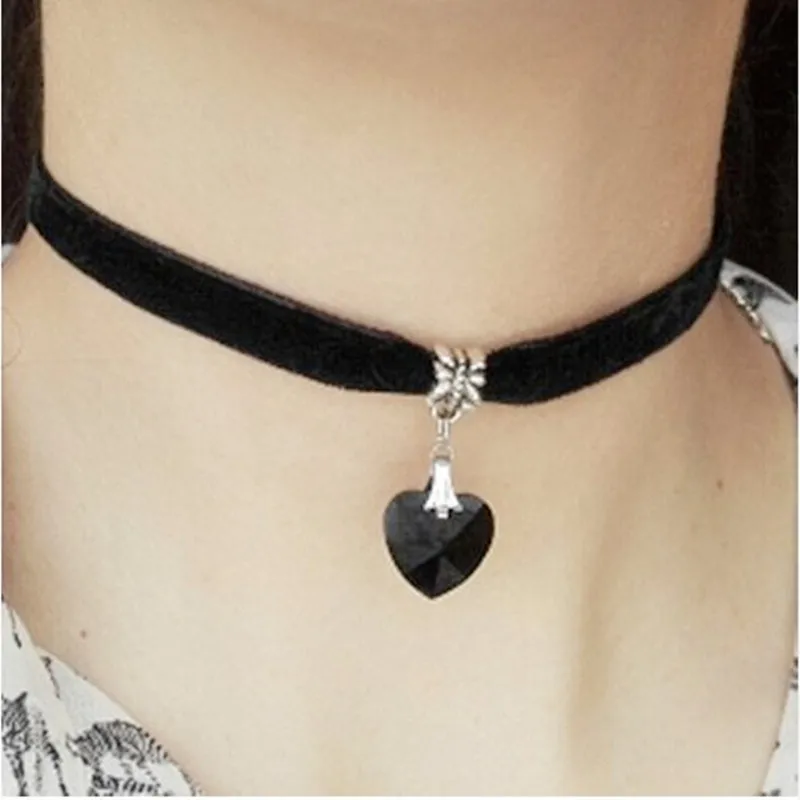 Женское бархатное колье NK2015 чокер в стиле ретро панк готика|necklace tattoos|bijoux fashionheart
